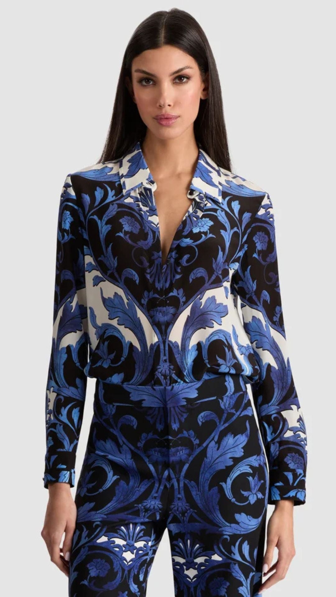 Willa Silk Blouse Regal - Alice and Olivia