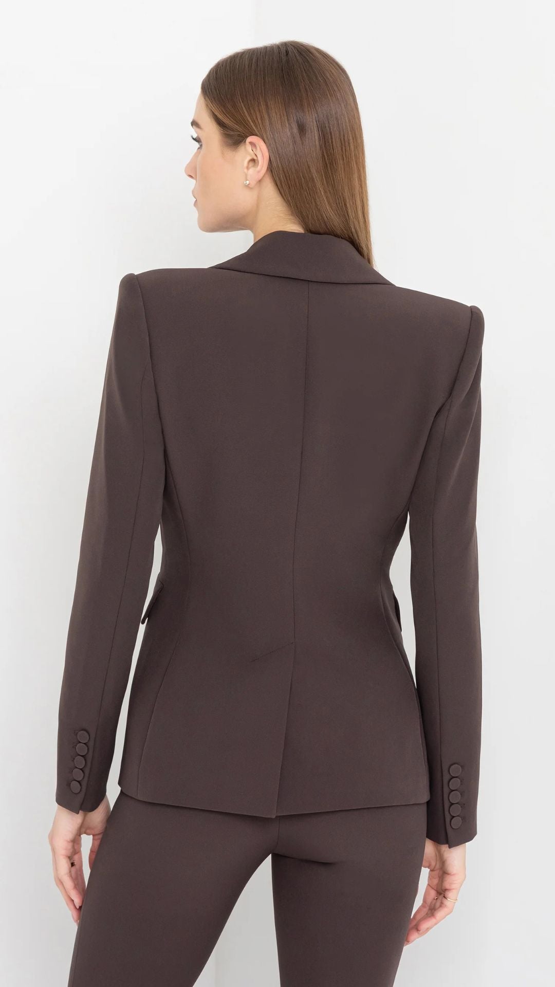 Aimee Crepe Blazer Chocolate - Generation Love