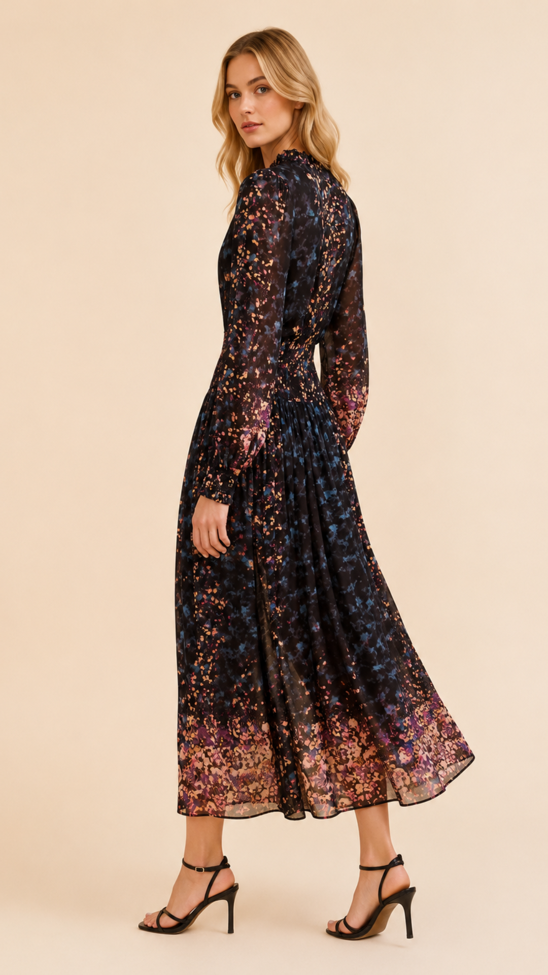 Tessa Long Sleeve Silk Dress