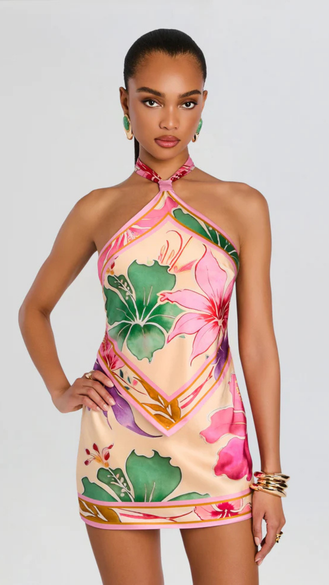 Adelaide Silk Dress Hibiscus