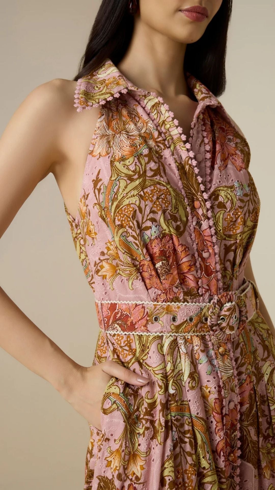 Long Shirt Dress W Buckle Belt - Hemant and Nandita