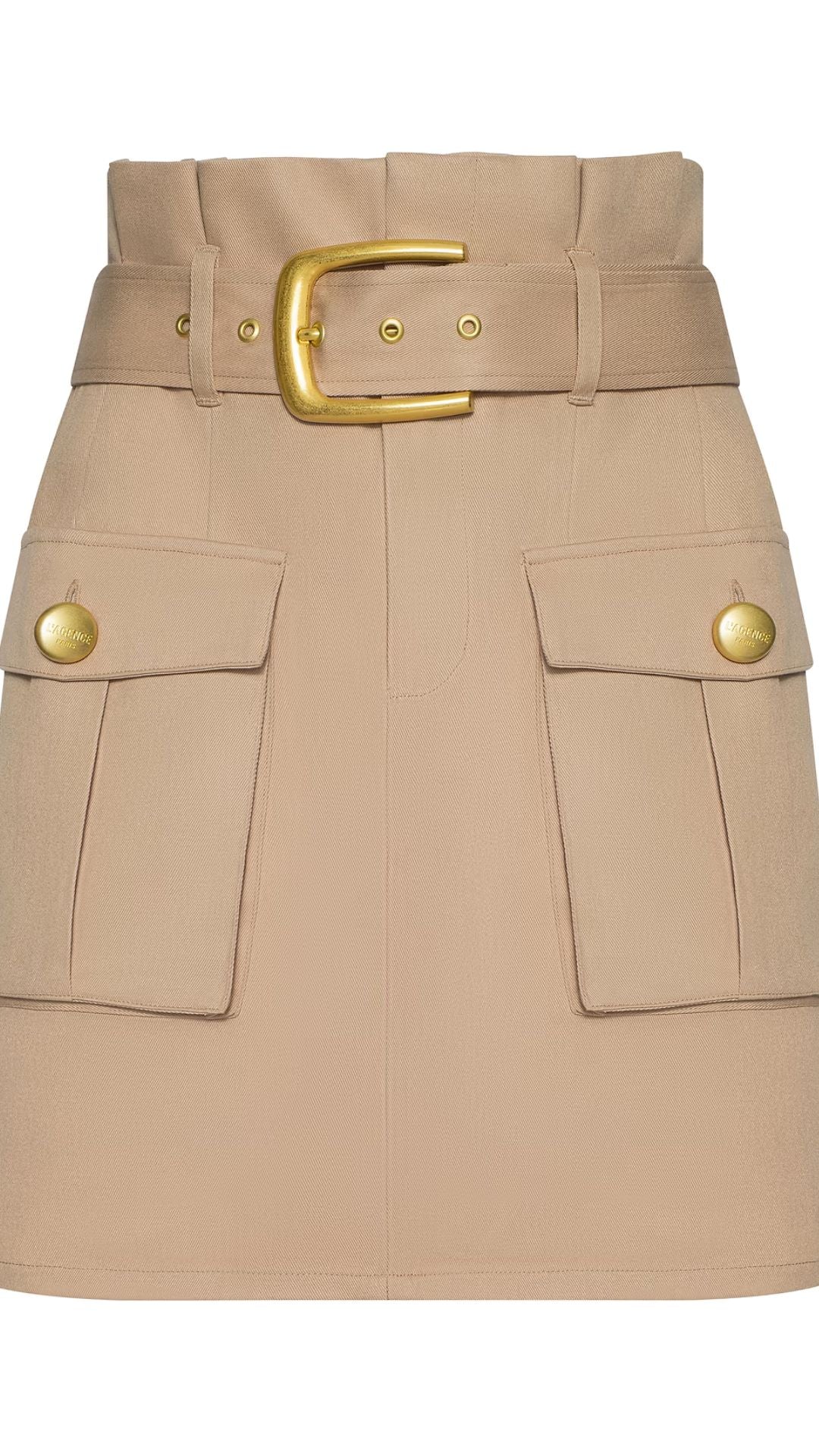 Maelis Paperbag Mini Skirt Macadamia Brown L'Agence