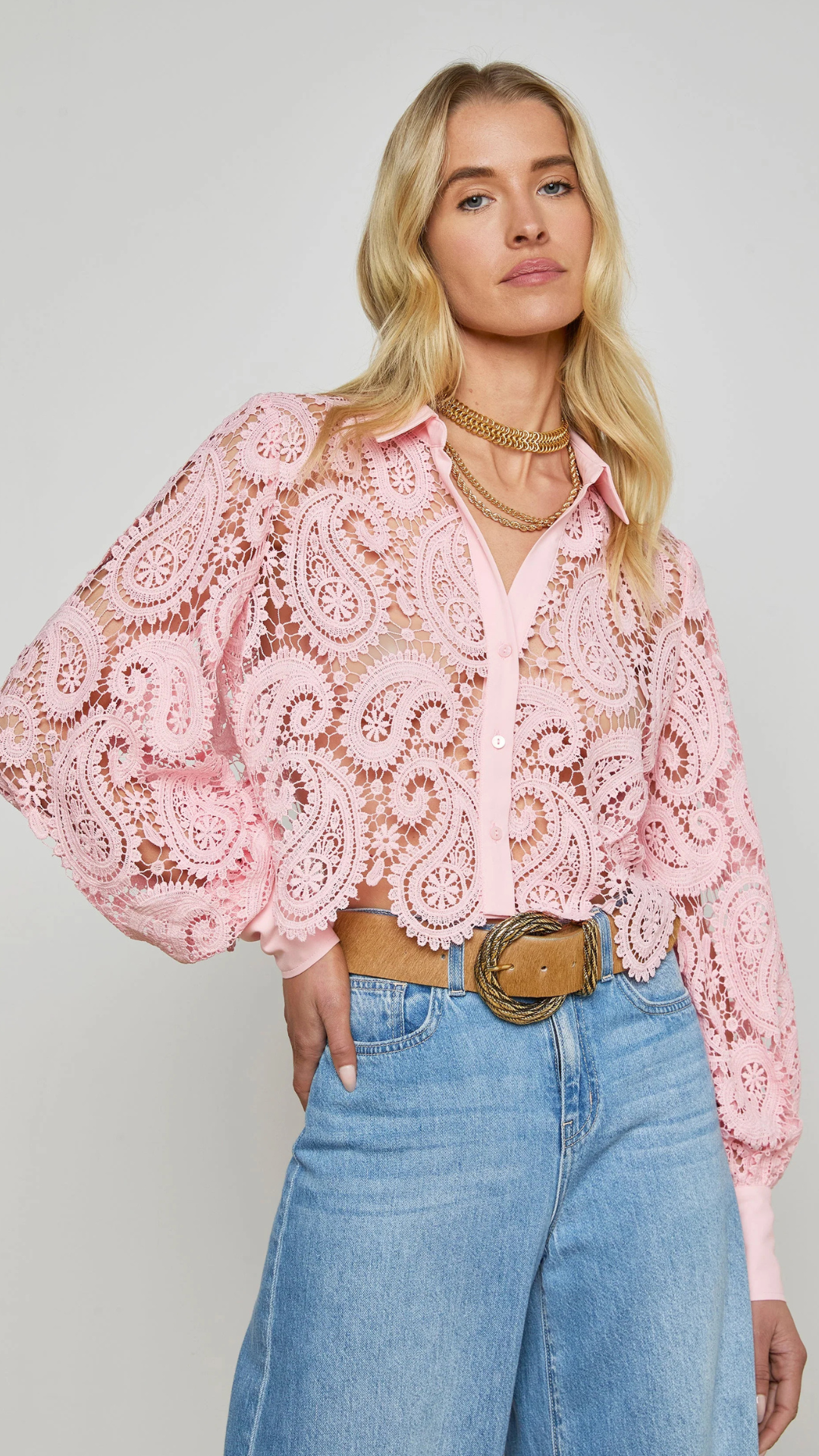 Odelia Cropped Lace Blouse