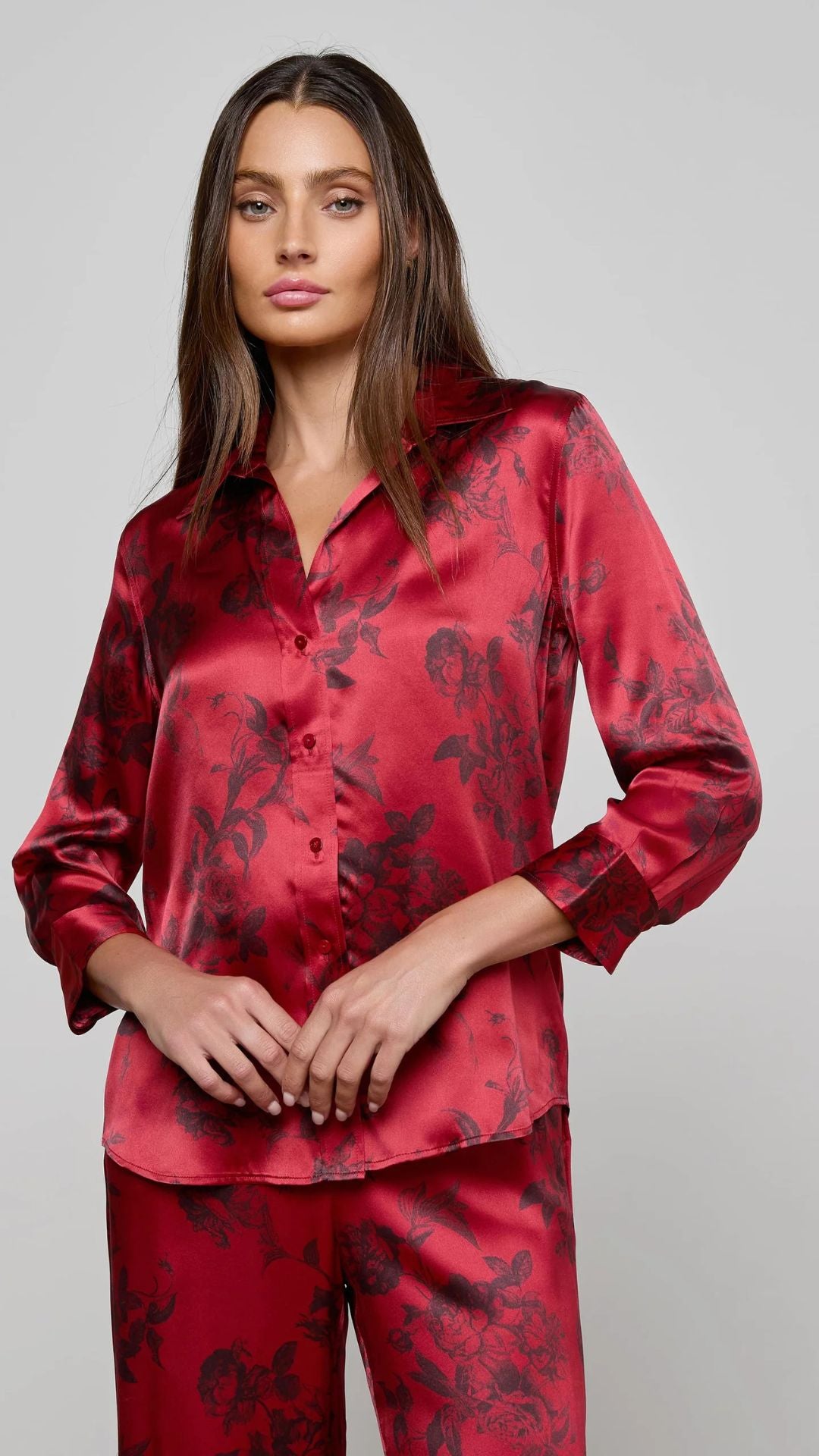 Dani 3/4 Sleeve Blouse Burgundy