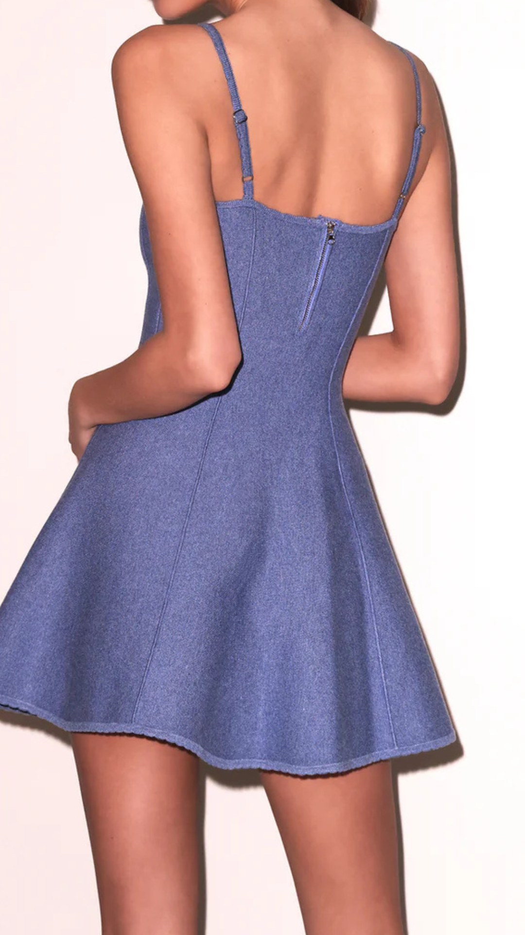 Flared Corset Dress Denim Blue - Fleur Du Mal