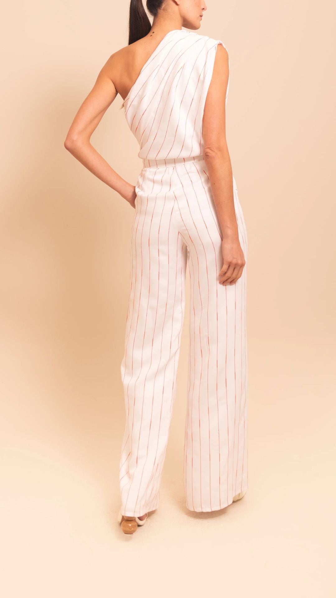 Bosawa Jumpsuit Ivory Stripe - Azulu