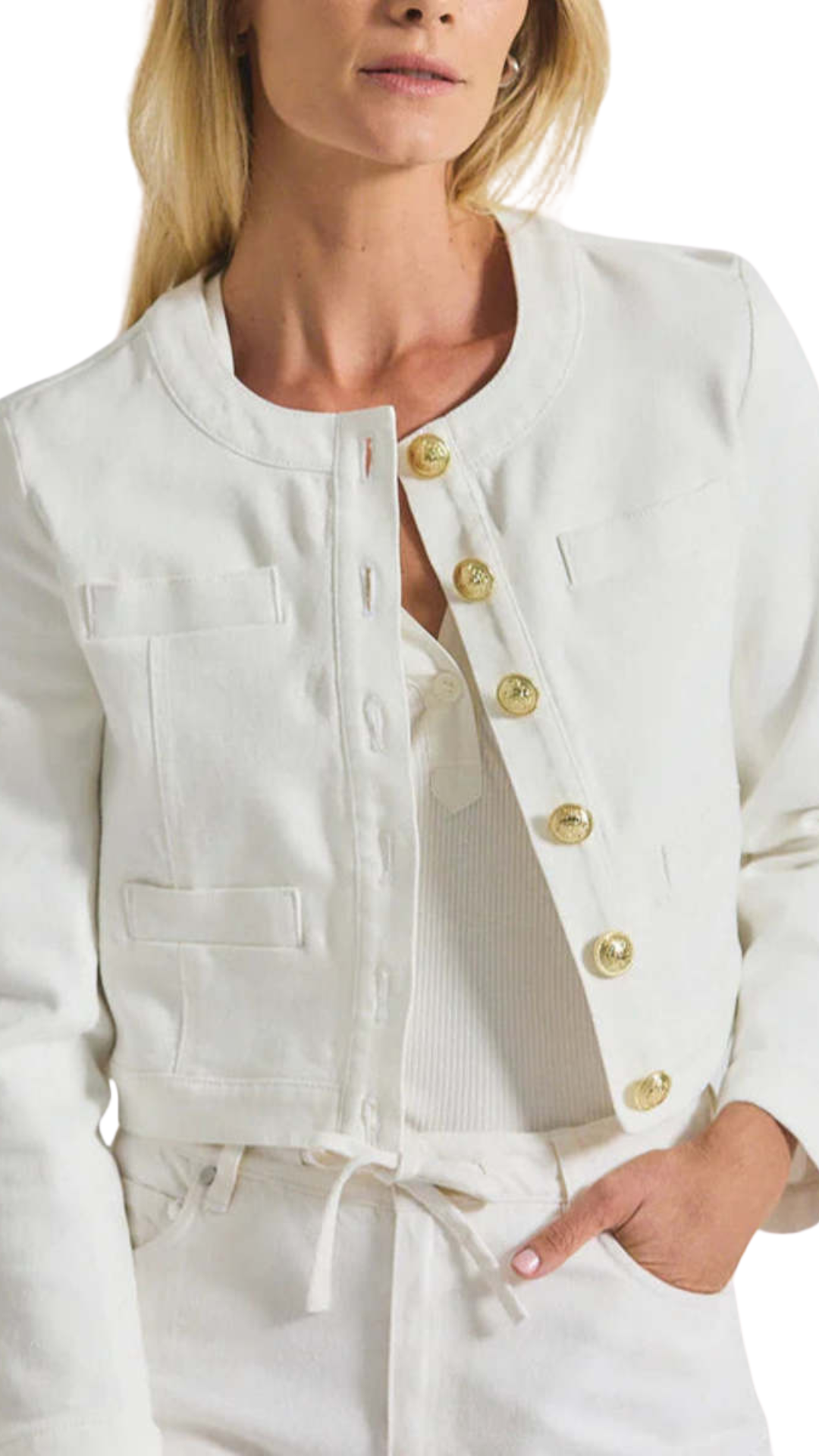 Cotton Penny Collarless Jacket