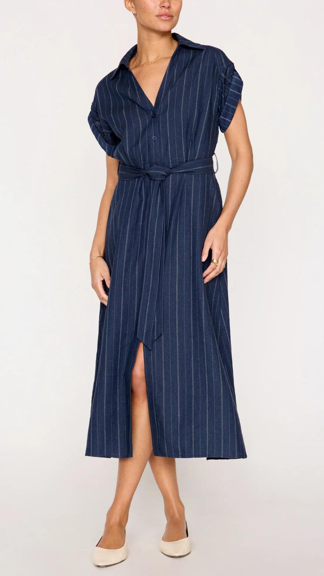 Fia Belted Striped Dress - Brochu Walker