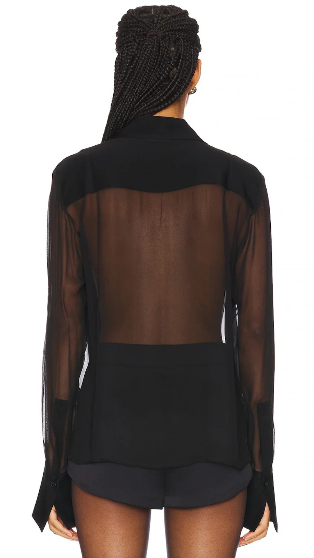 Meghan Panelled Silk Blouse Black