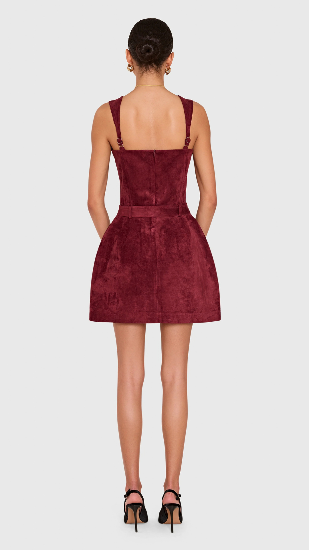 Bethany Skort Romper Burgundy