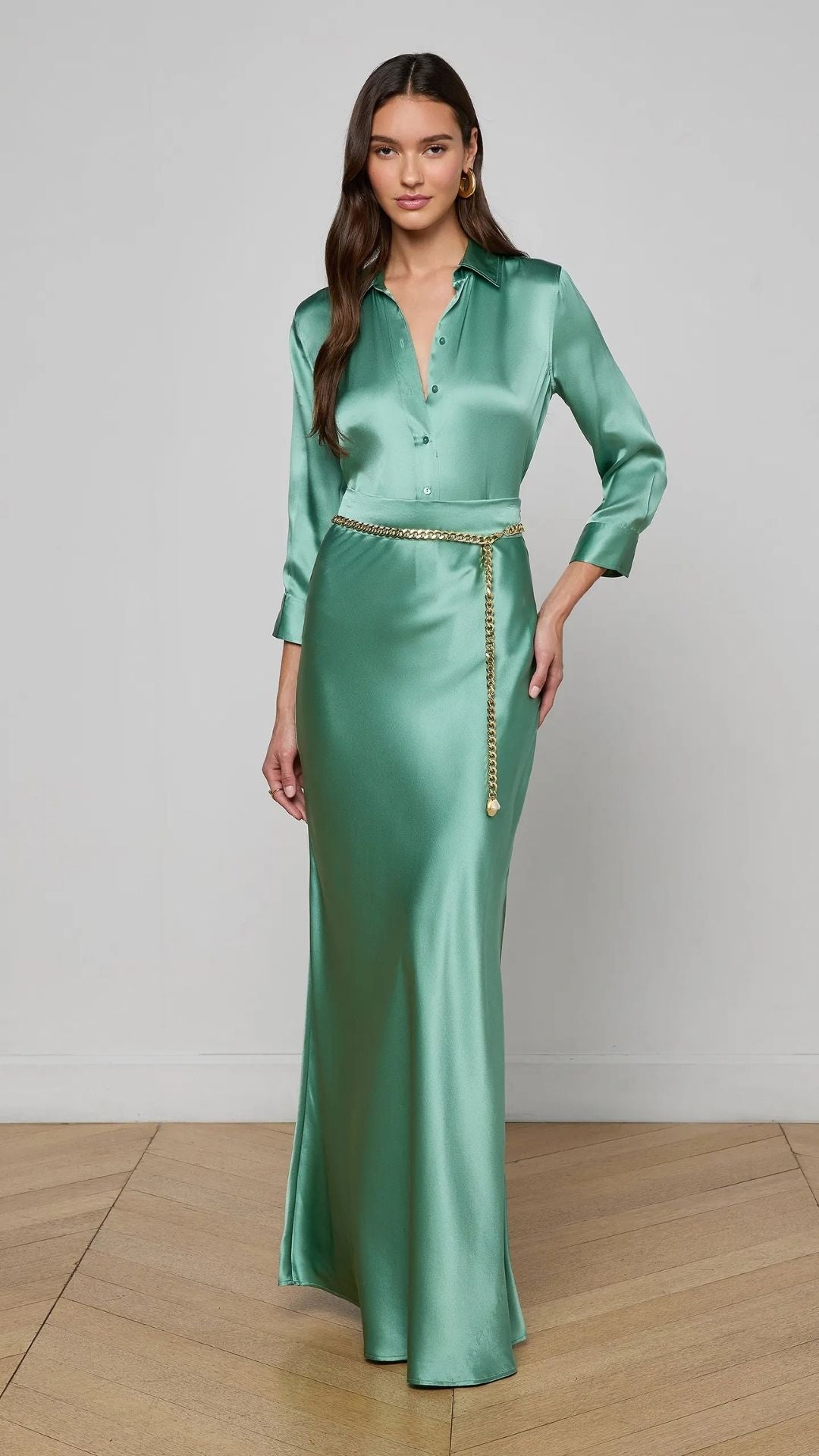 Dani Silk Blouse Malachite Green - L'Agence