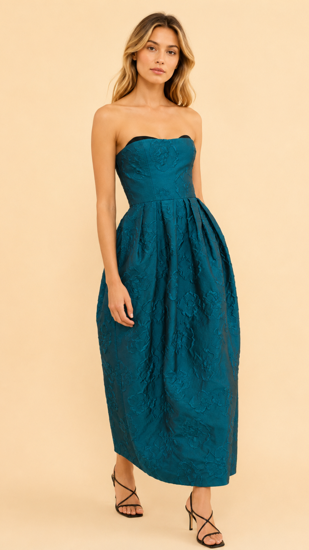 Katerina Strapless Cloque Dress
