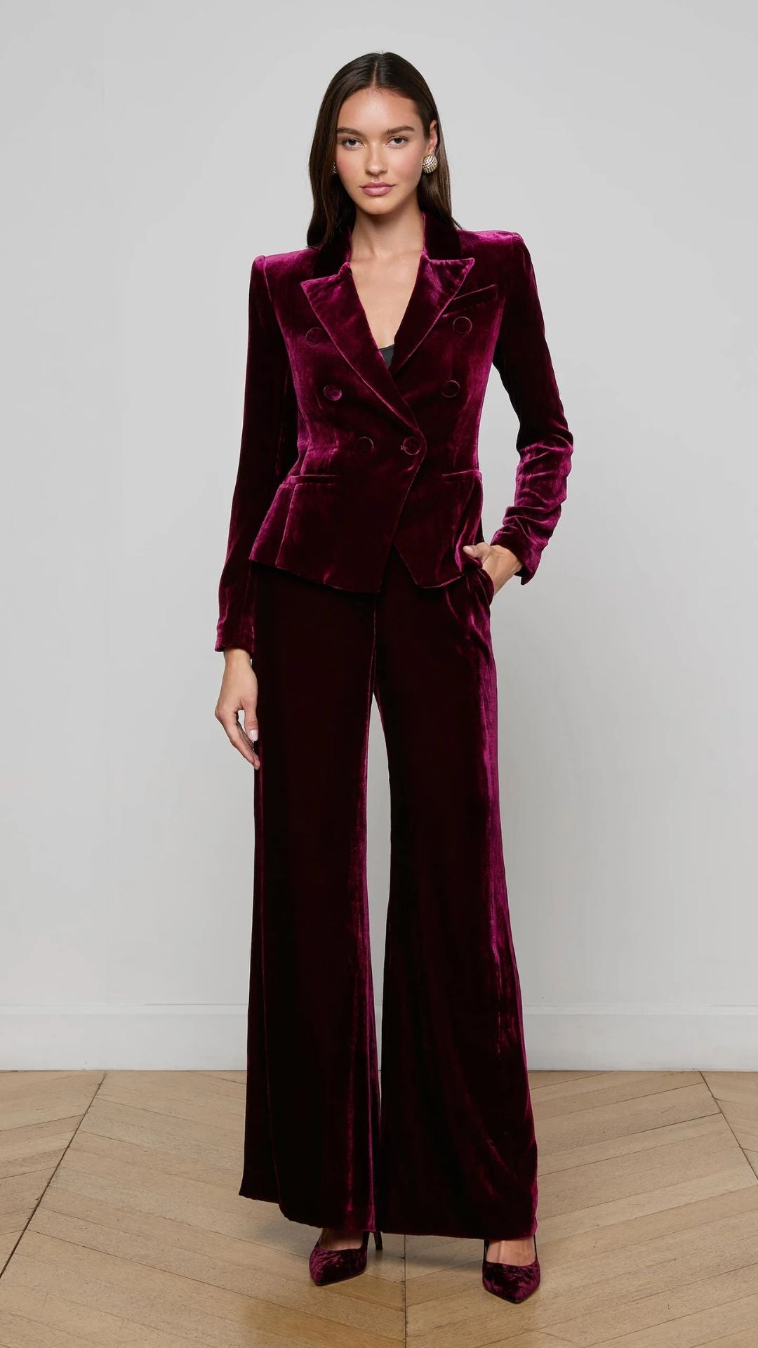 Marie Double Breasted Blazer Velvet