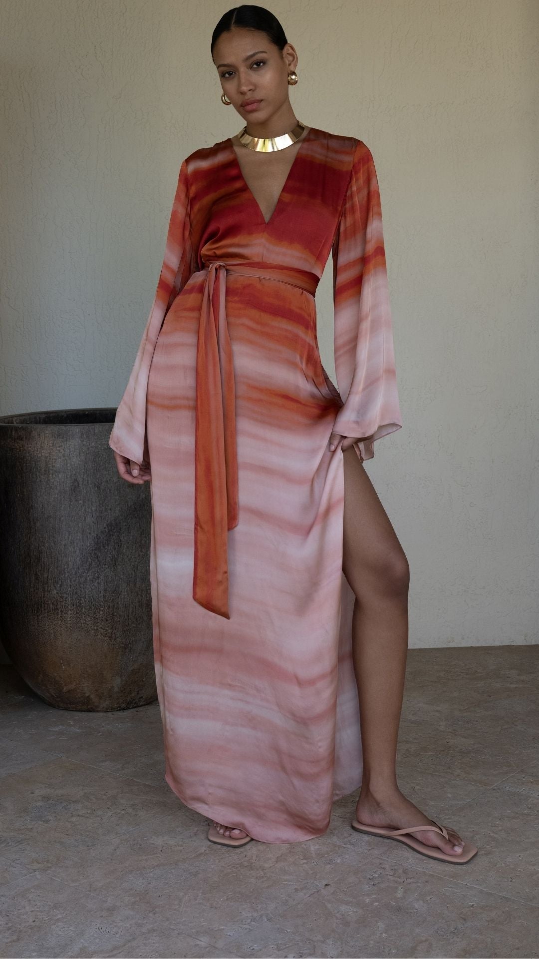 Asma long Dress with Belt