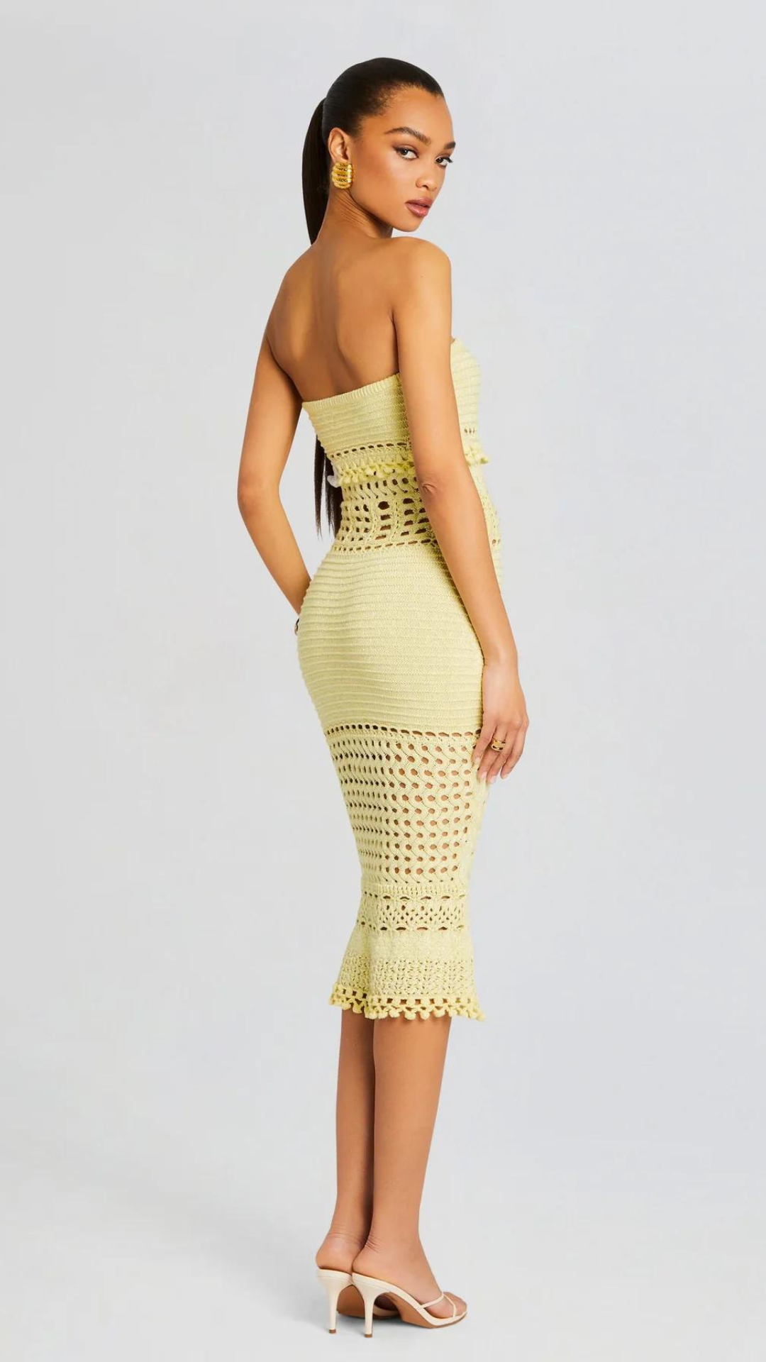 Caroline Crochet Knit Dress - Retrofete