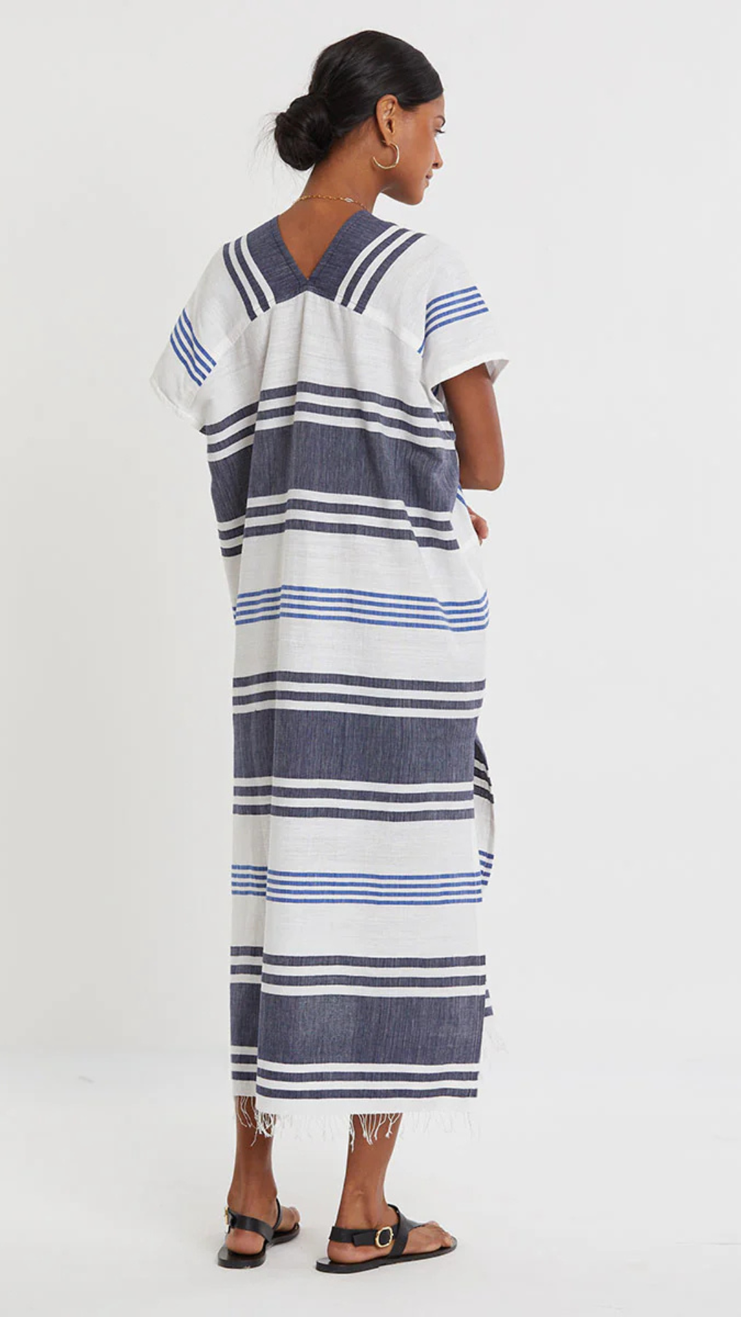 Gasira V Neck Caftan Marina Blue
