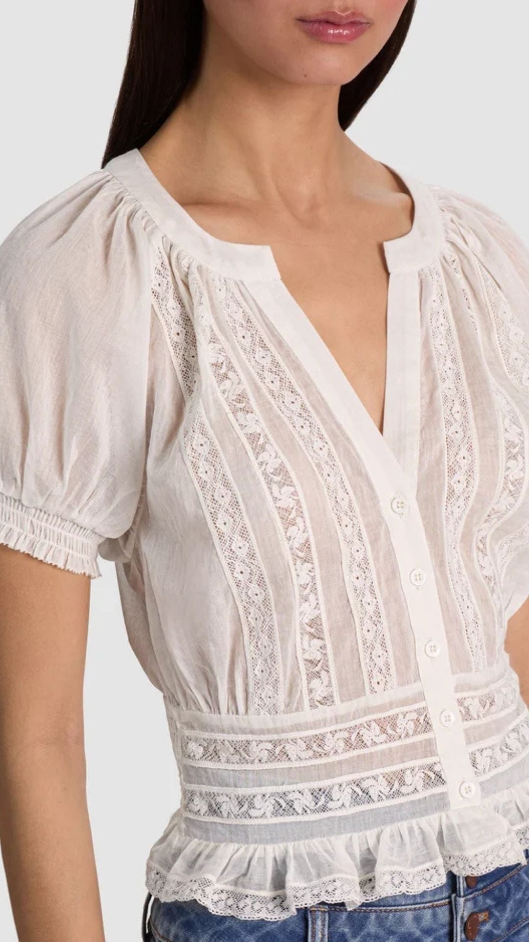 Kathryn Lace Trim Blouse