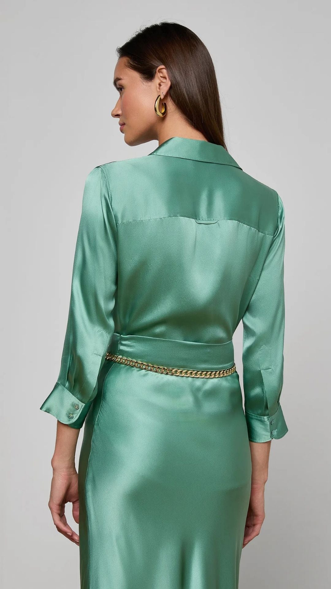 Dani Silk Blouse Malachite Green - L'Agence