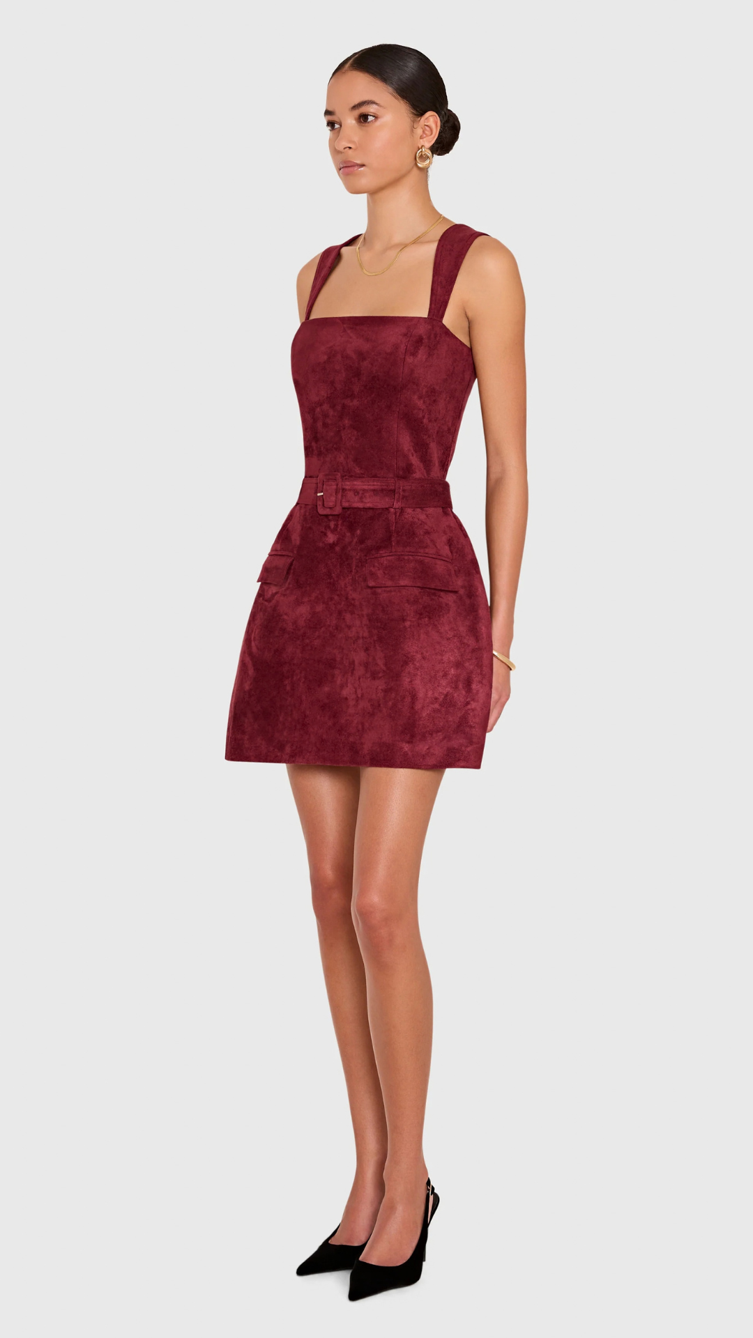 Bethany Skort Romper Burgundy