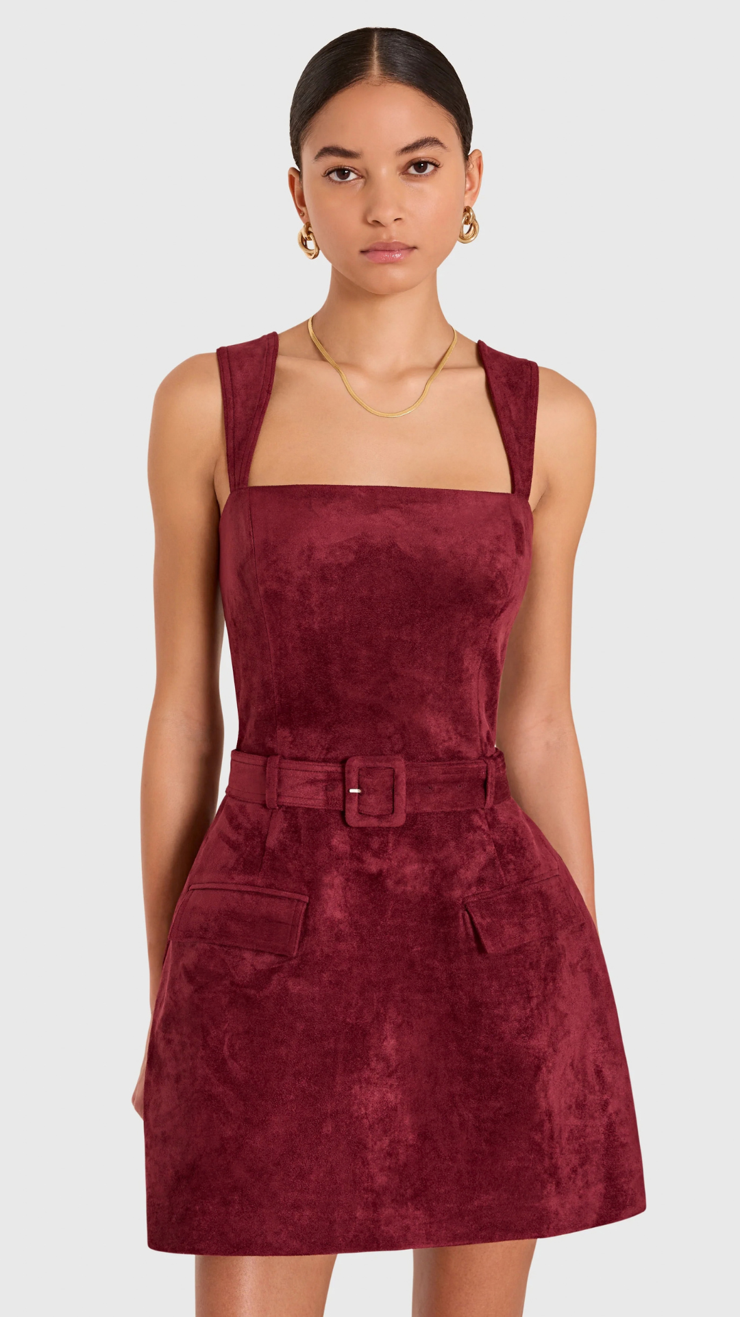 Bethany Skort Romper Burgundy