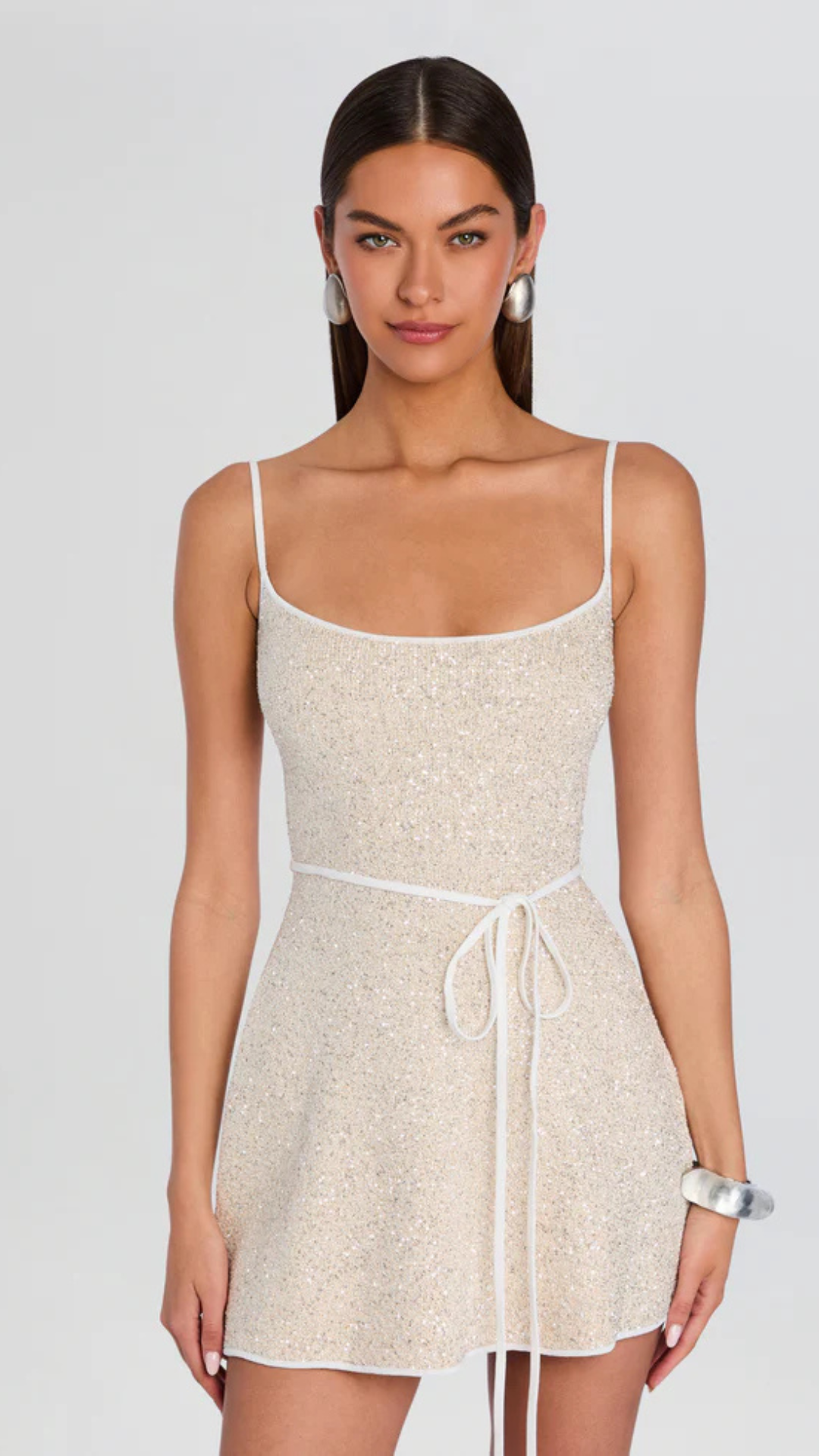 Gisele Dress White Champagne