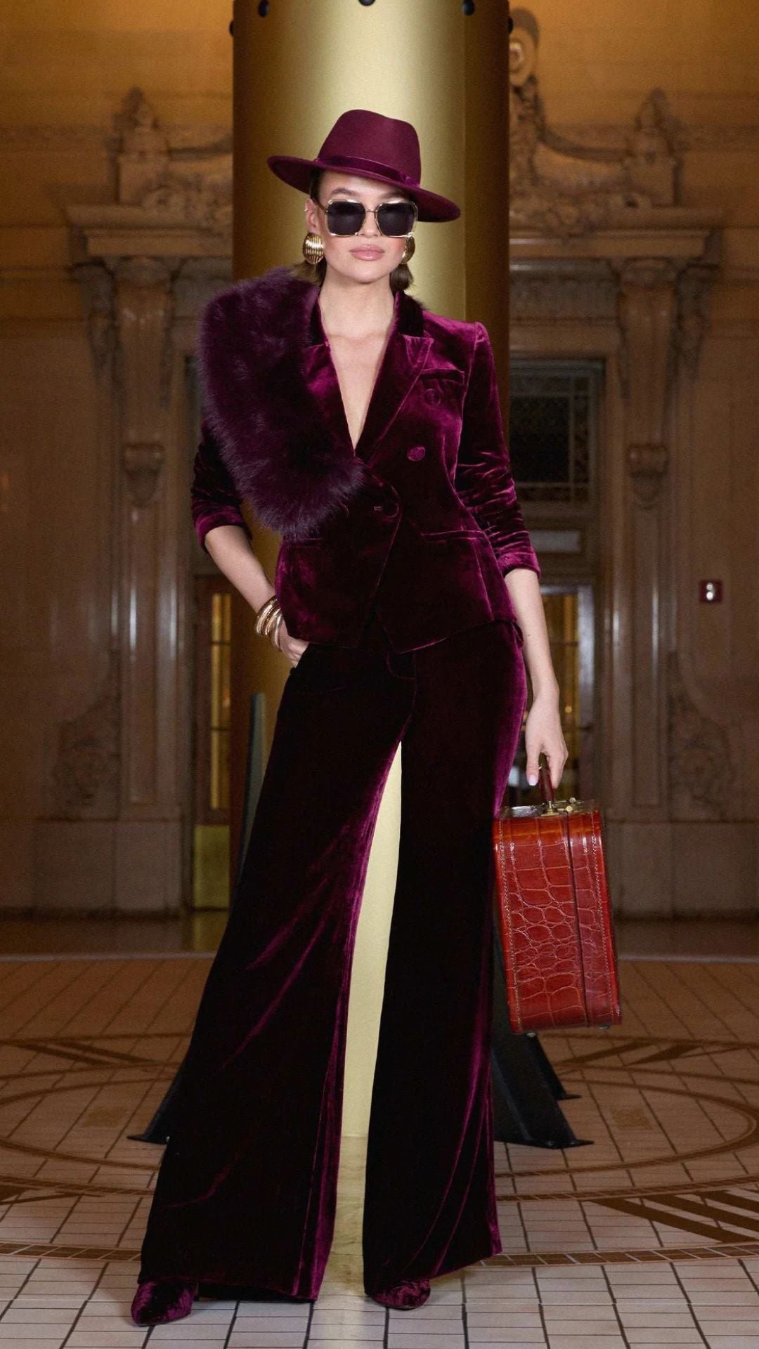 Marie Double Breasted Blazer Velvet