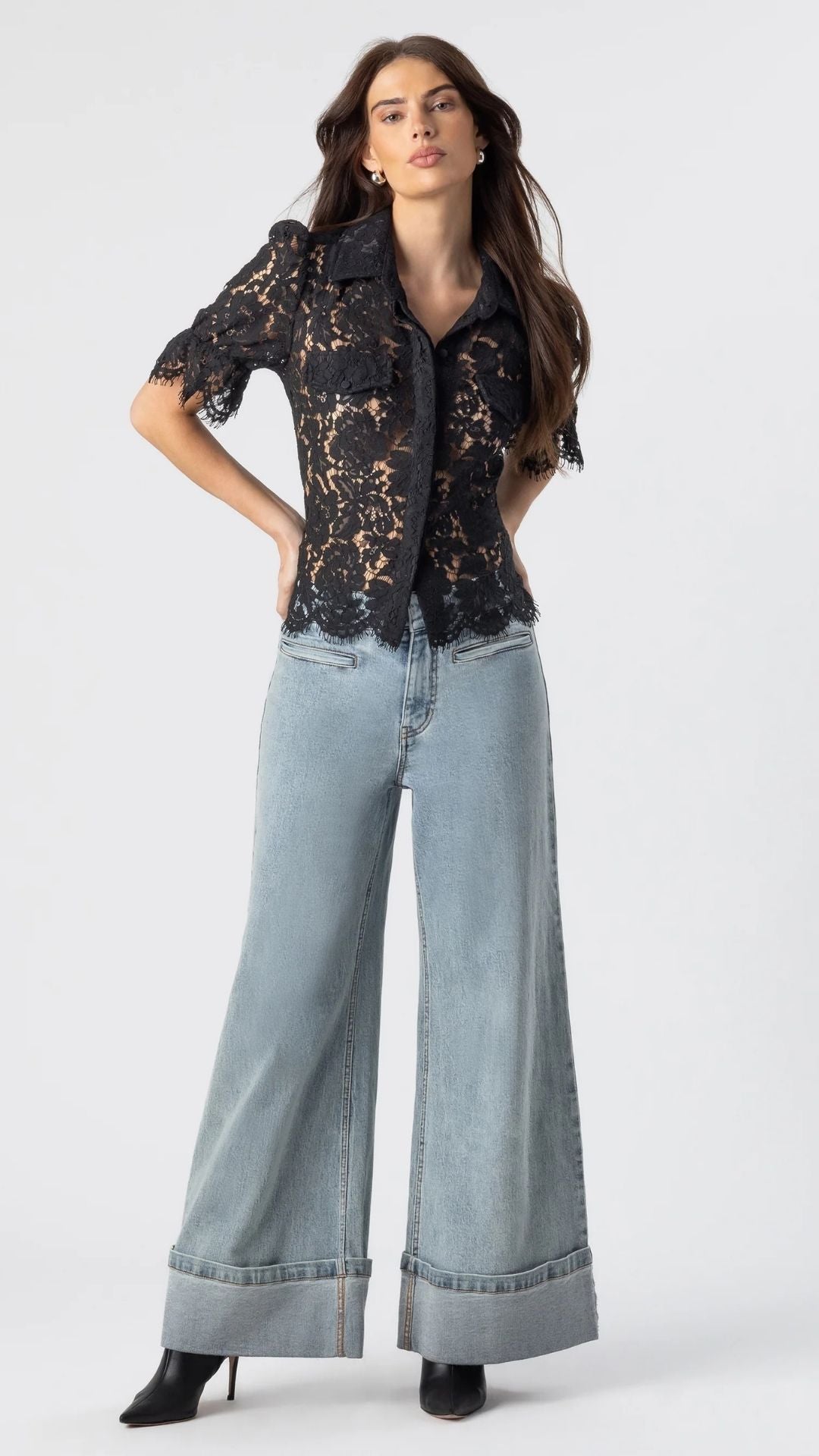Mina lace Shirt Black / Pink - Generation Love