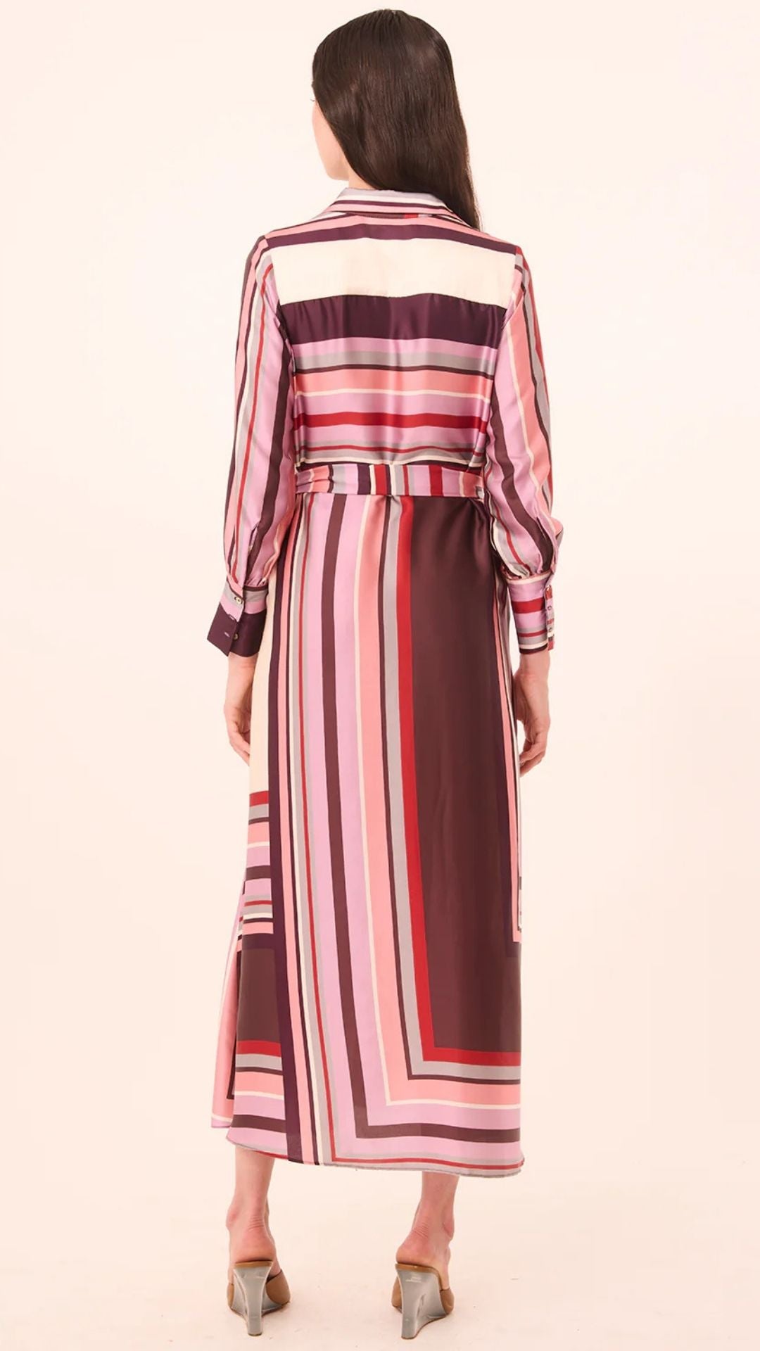 Herminia Dress Chocolate Stripe