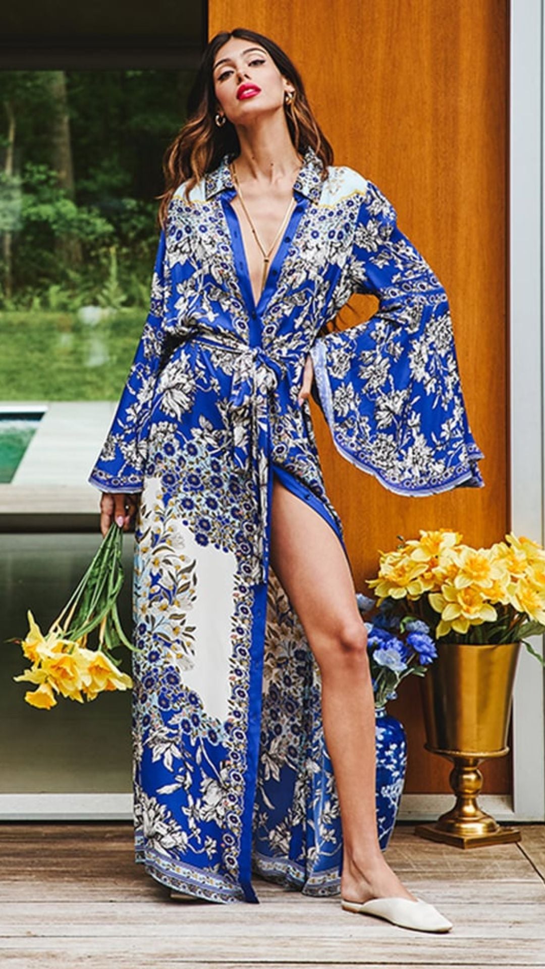 Chassidy Bell Sleeve Dress - Alice and Olivia