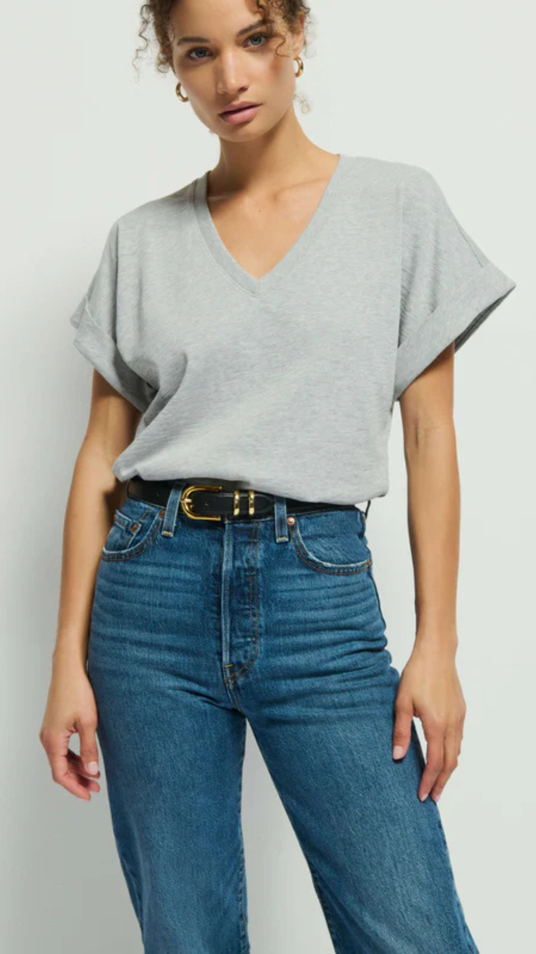 Stevie Cuffed V Neck - Nation Ltd.
