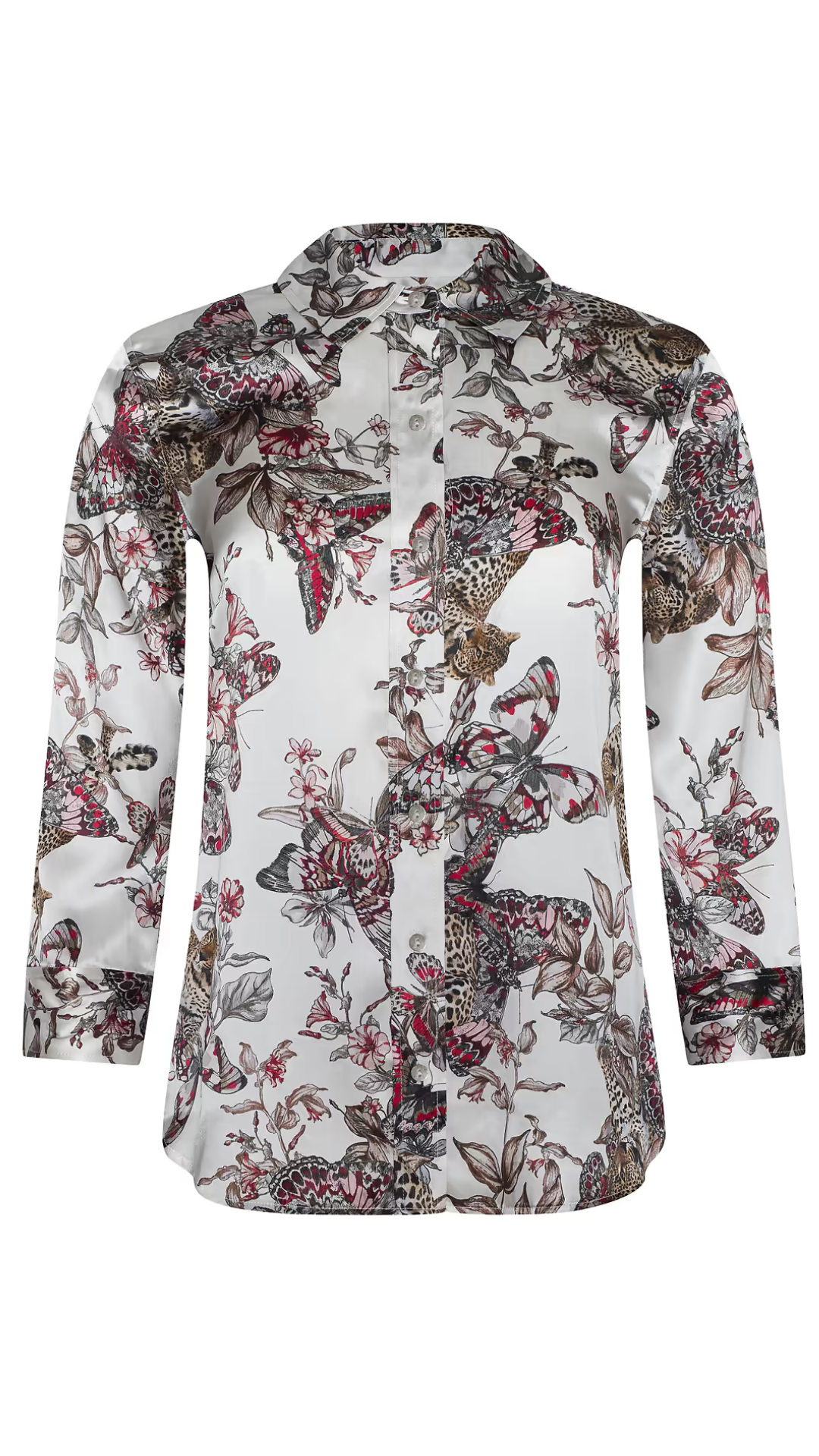 Dani Silk Blouse White Butterfly