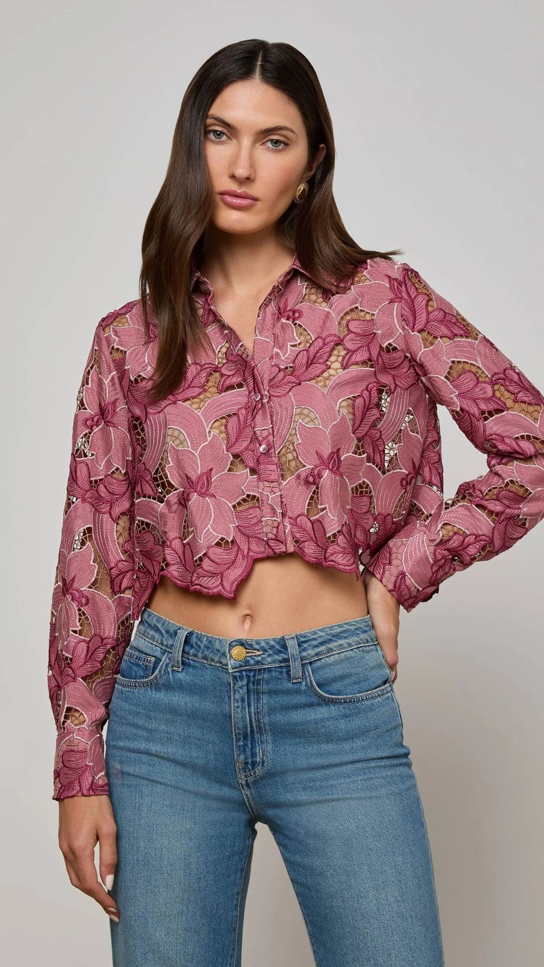 Akemi Cropped Lace Blouse - L'Agence