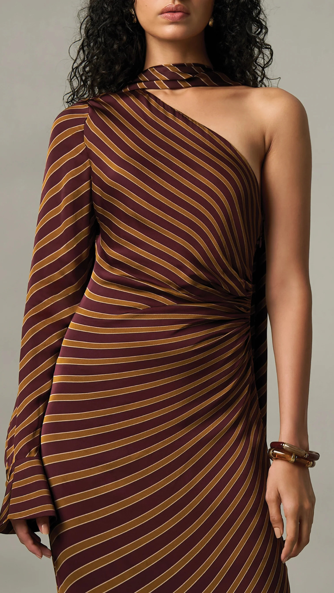 Darcy Halter Long Dress Stripes
