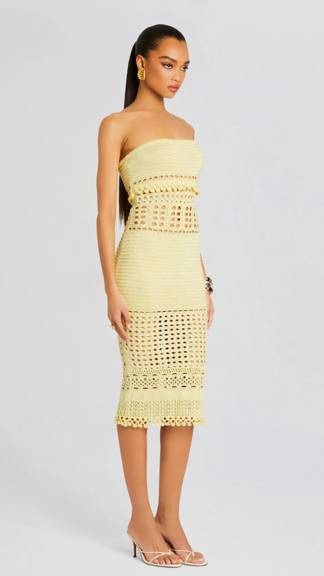 Caroline Crochet Knit Dress - Retrofete