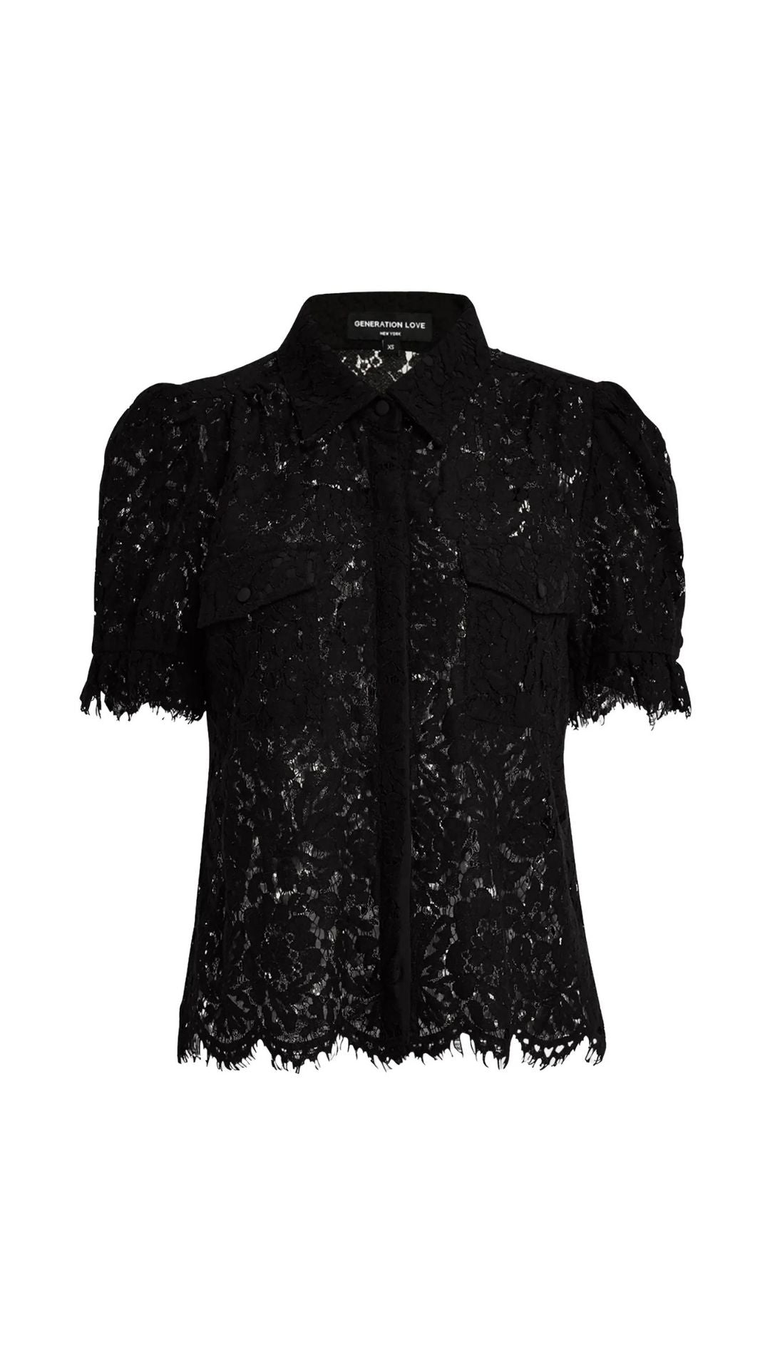 Mina lace Shirt Black / Pink - Generation Love