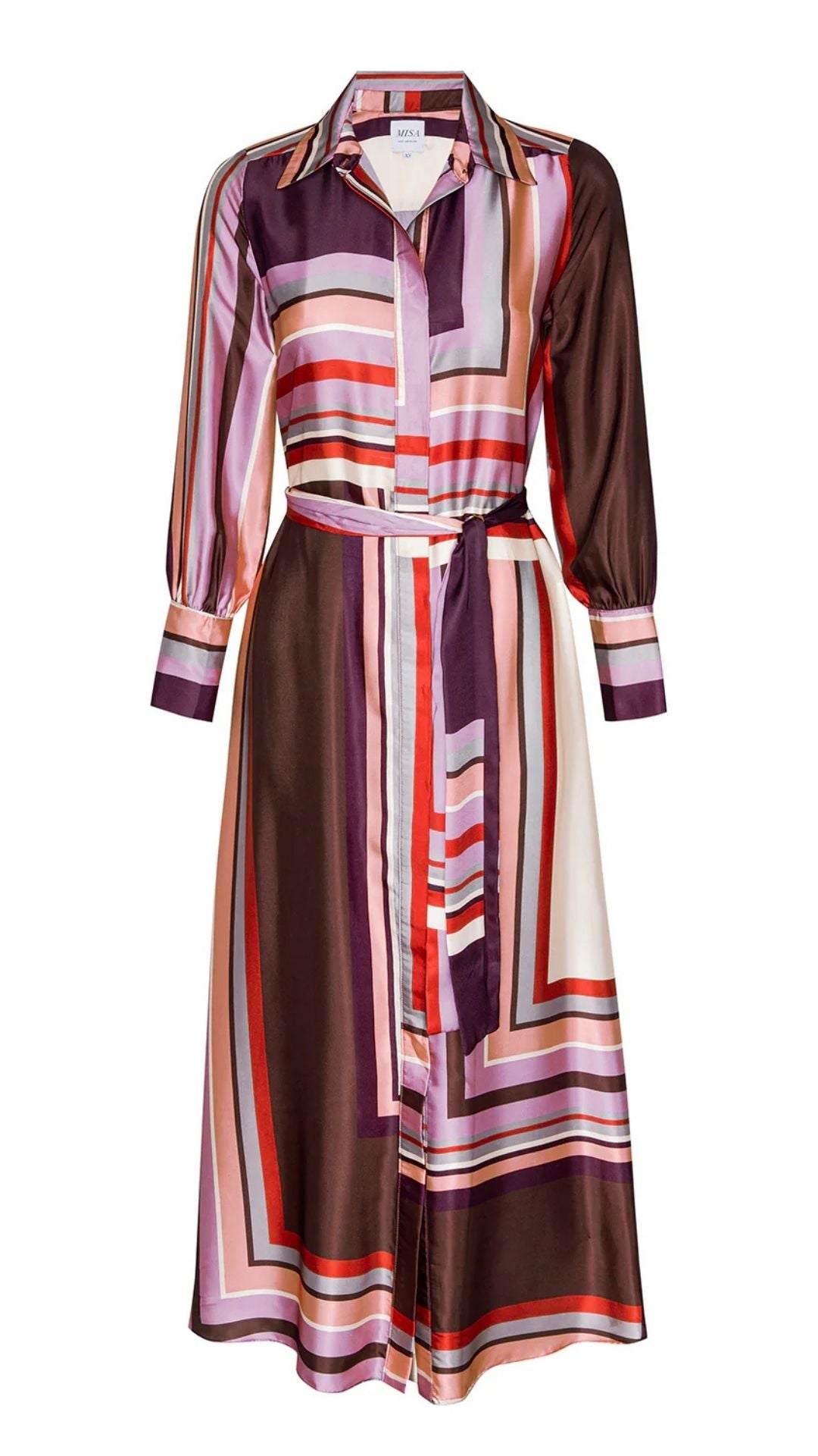 Herminia Dress Chocolate Stripe