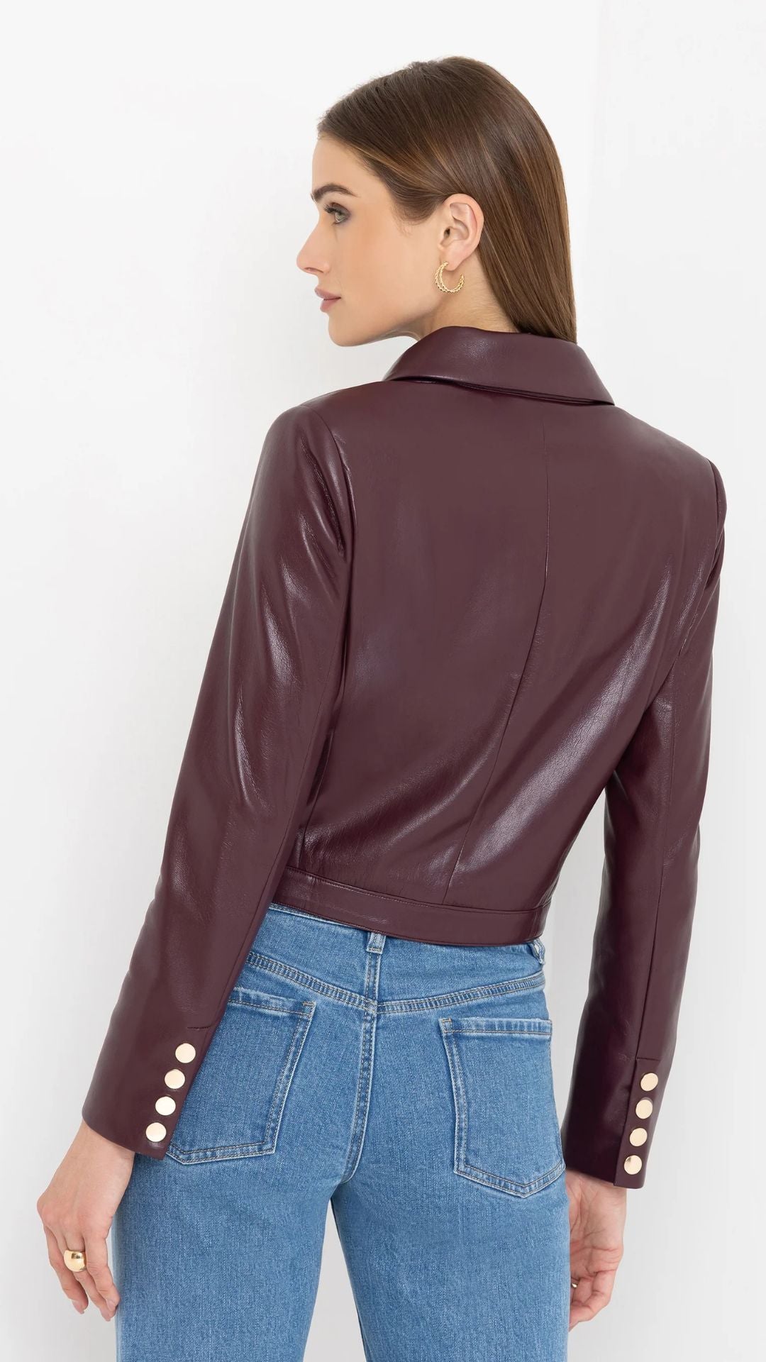 Lola Vegan Leather Cabernet Jacket