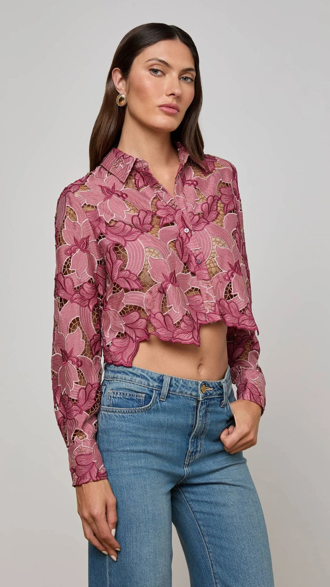 Akemi Cropped Lace Blouse - L'Agence