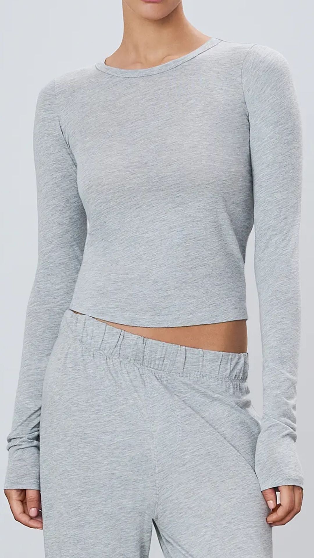 Fitted Crew Neck Long Sleeve T-Shirt