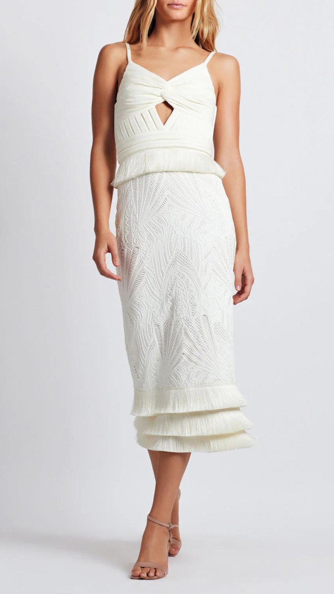 Sleeveless Lace Midi Dress - Patbo