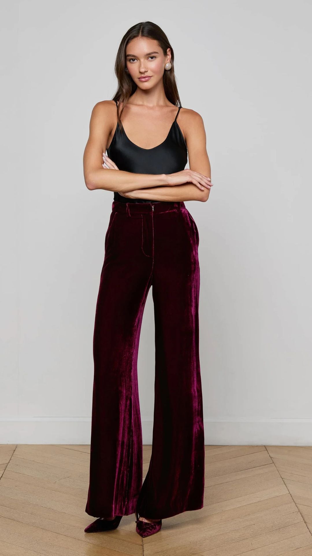 Pilar Velvet Wide-Leg Pant