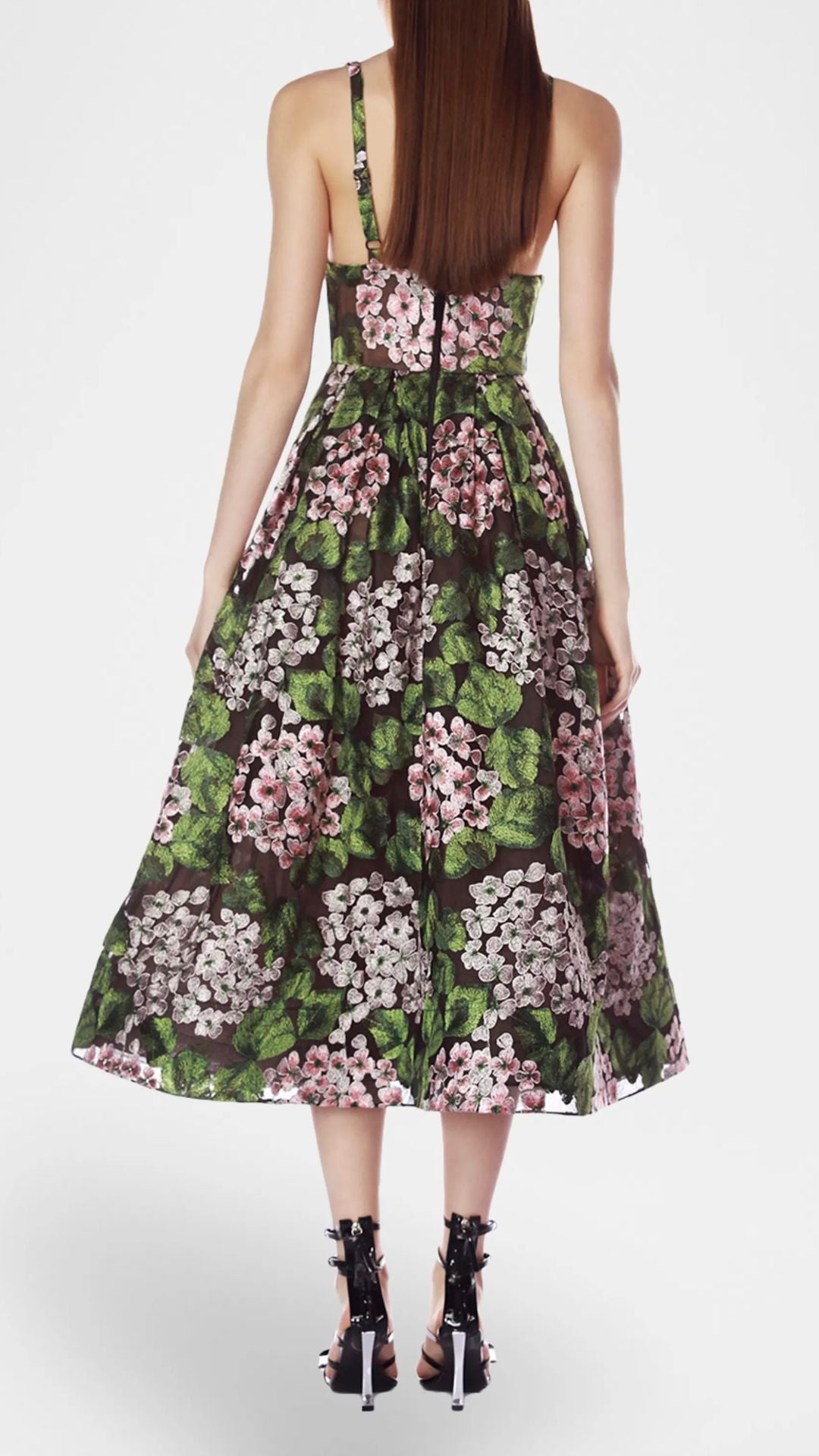 Eden Pleated Floral-Embroidered Midi Dress - Bronx and Banco