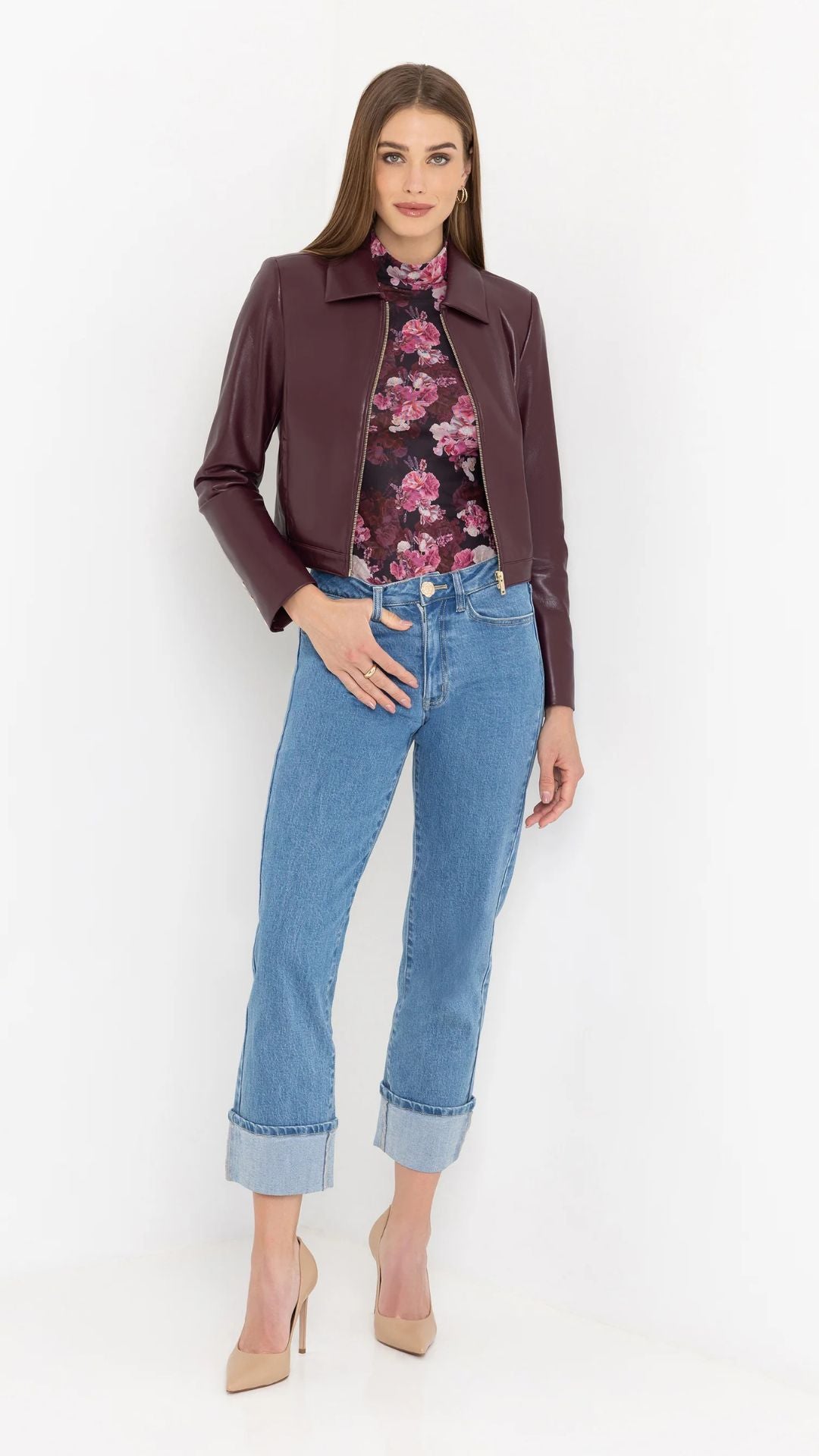 Lola Vegan Leather Cabernet Jacket