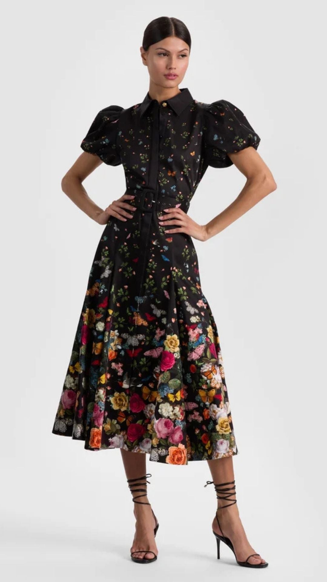Henrietta Full Flare Midi Dress - Alice and Olivia