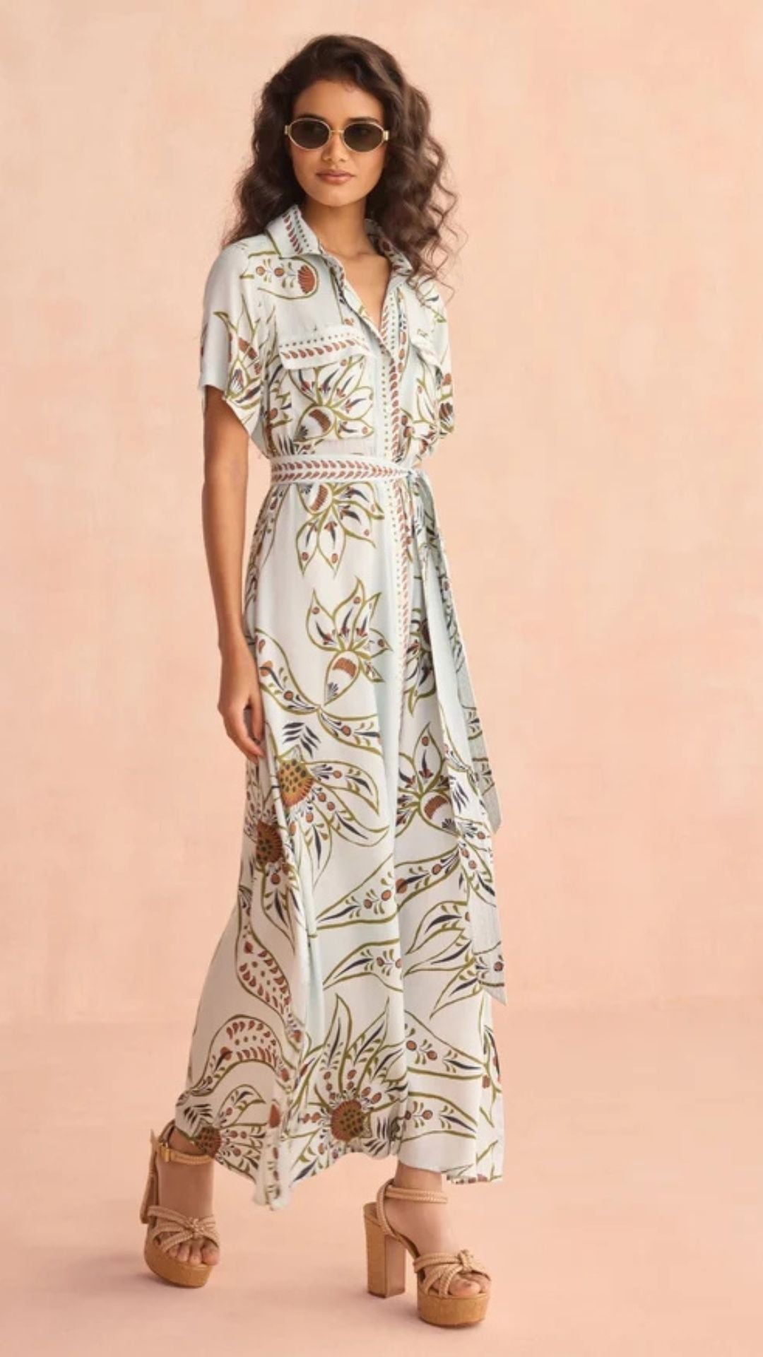 Amira Shirt Dress Diya Powder - Omika