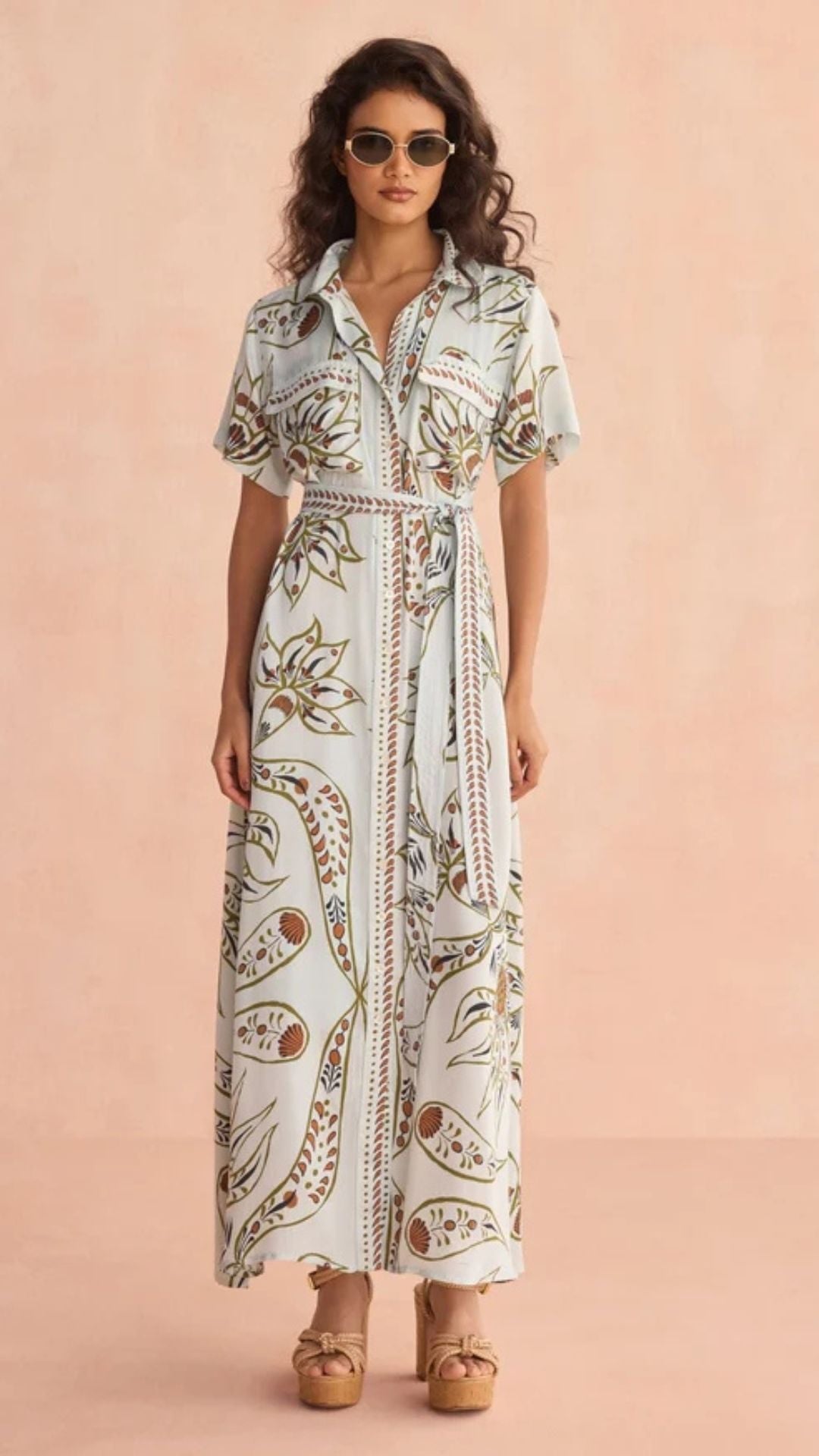 Amira Shirt Dress Diya Powder - Omika