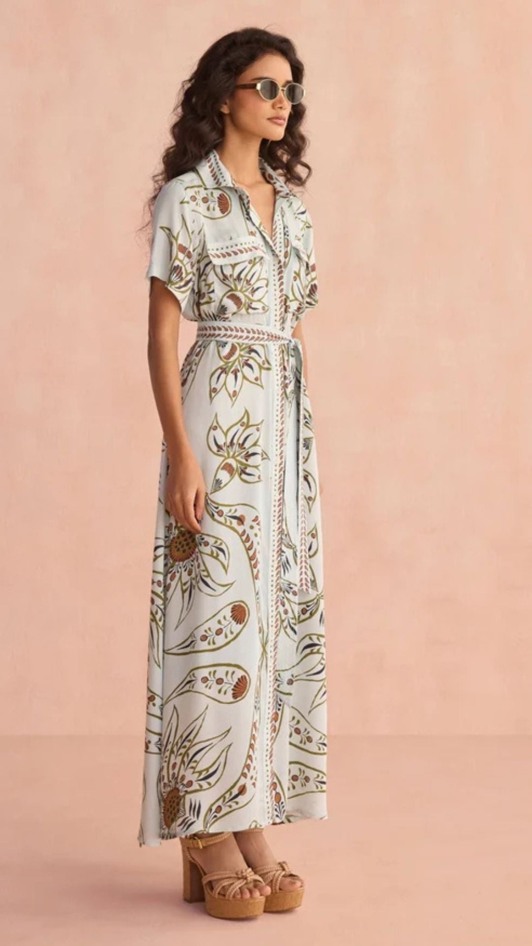 Amira Shirt Dress Diya Powder - Omika