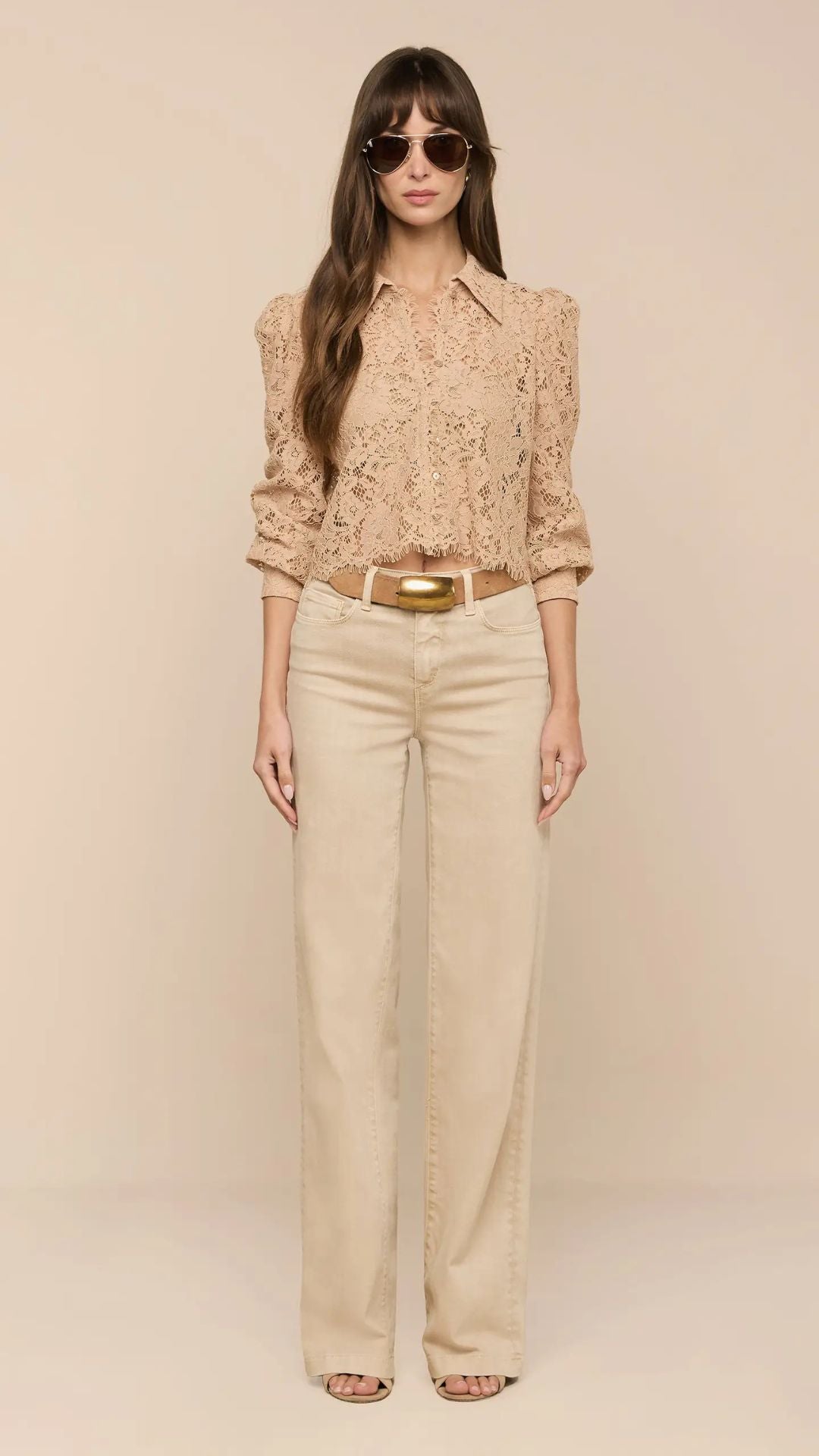 Anita Lace Blouse Capuccino - L'Agence