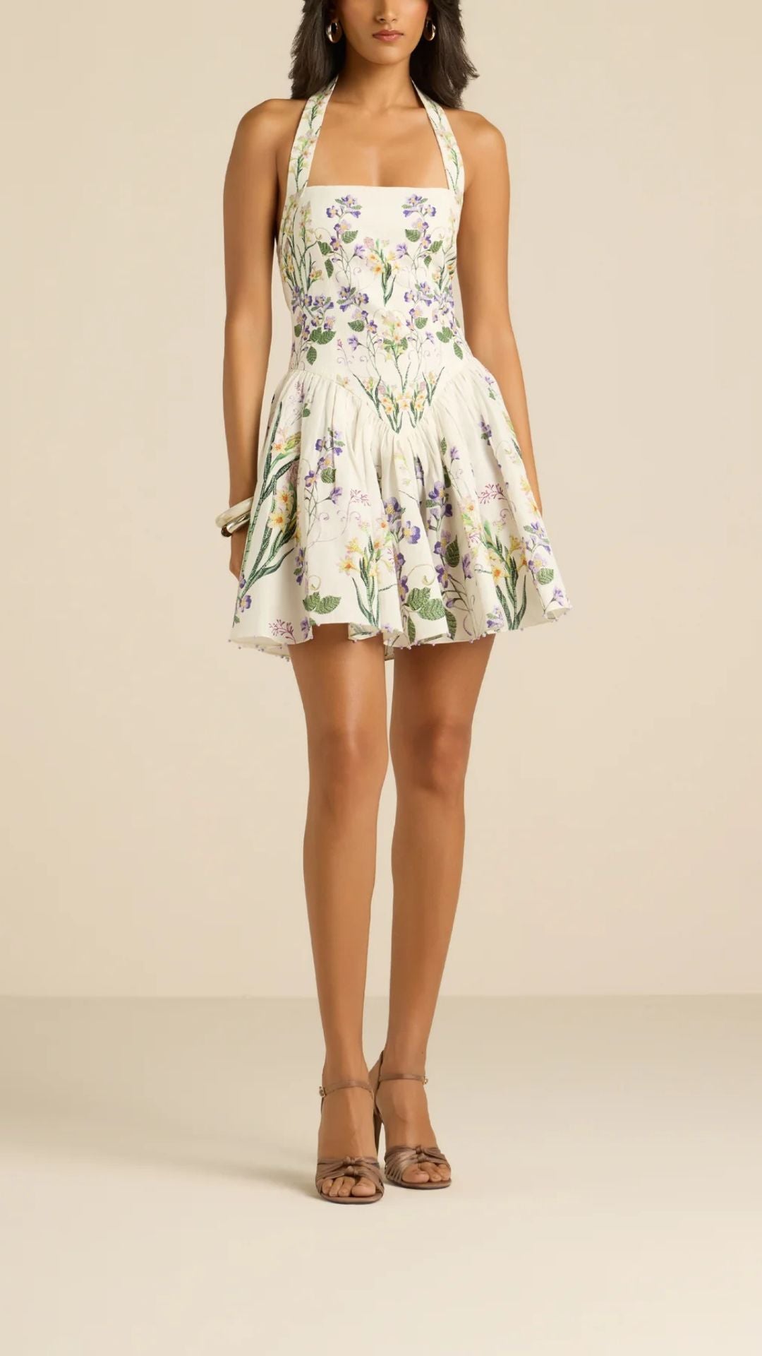 Anya Corset Mini Dress Ivory - Hemant and Nandita
