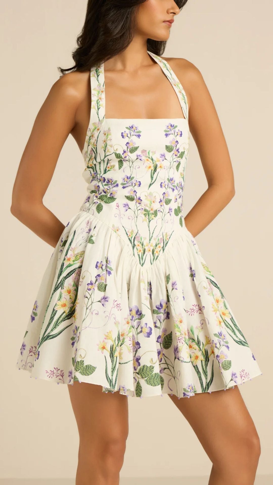 Anya Corset Mini Dress Ivory - Hemant and Nandita
